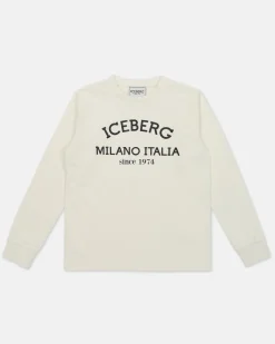Kids/BOY Iceberg White Crewneck Sweatshirt With Logo