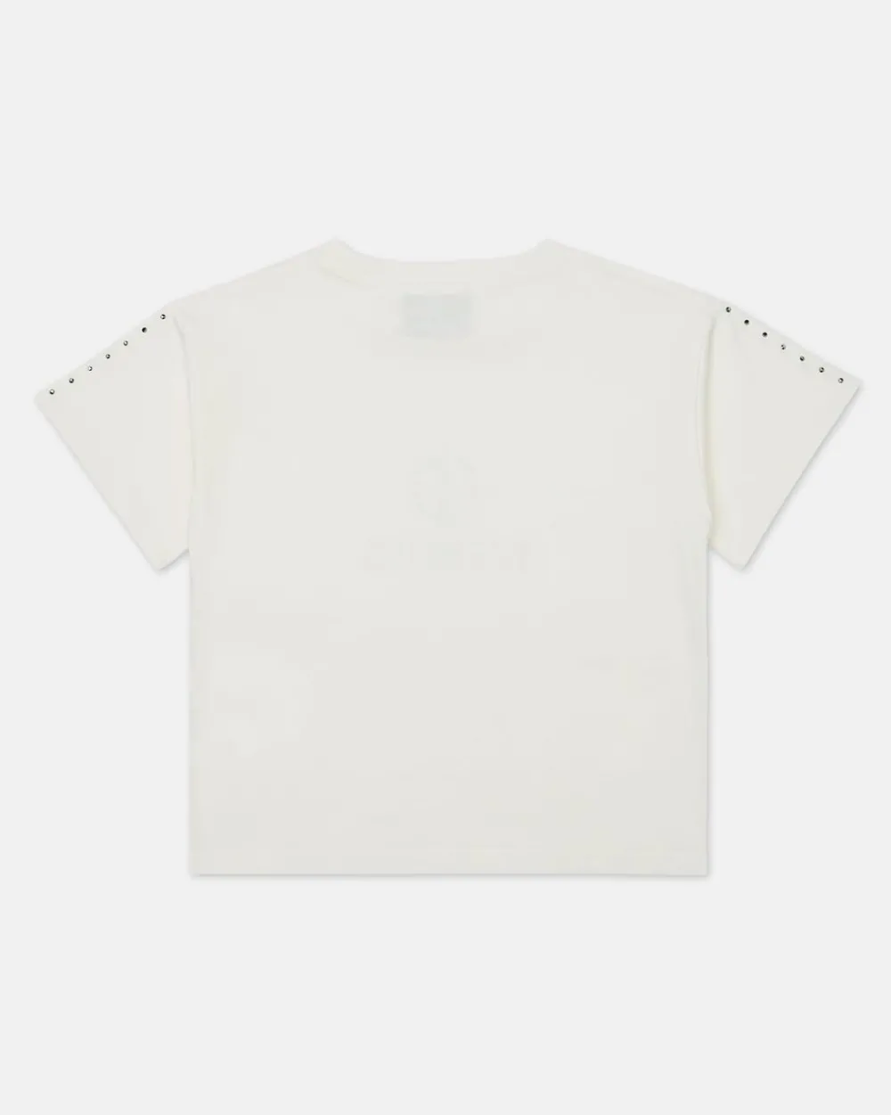 Kids Iceberg White Crop T-shirt With Studs And Logo