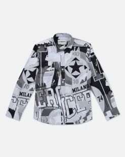 Kids/BOY Iceberg White Shirt With Allover Prints And Logo