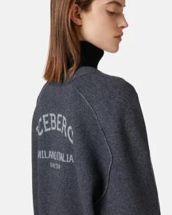 Women Iceberg Wool Blend Cardigan With Logo