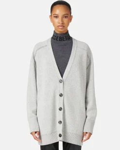 Women Iceberg Wool Blend Cardigan With Logo