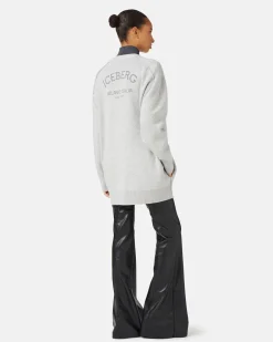 Women Iceberg Wool Blend Cardigan With Logo