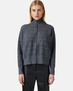 Women Iceberg Wool Blend Jacket With Logo