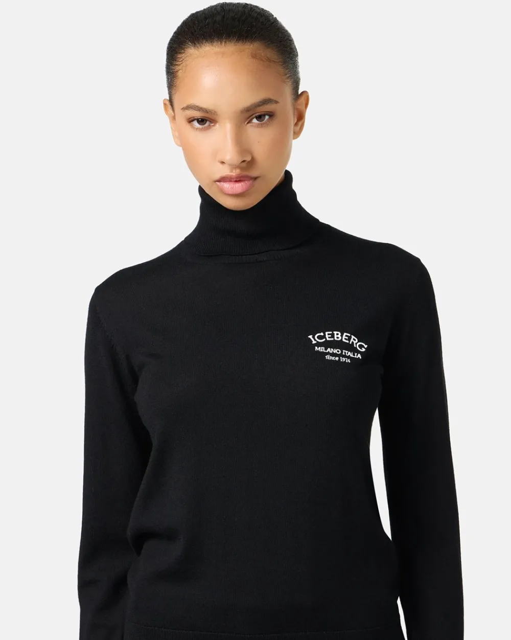 Women Iceberg Wool Mock-neck Sweater With Milano Logo